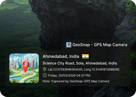 GeoSnap photo with GPS stamp overlay